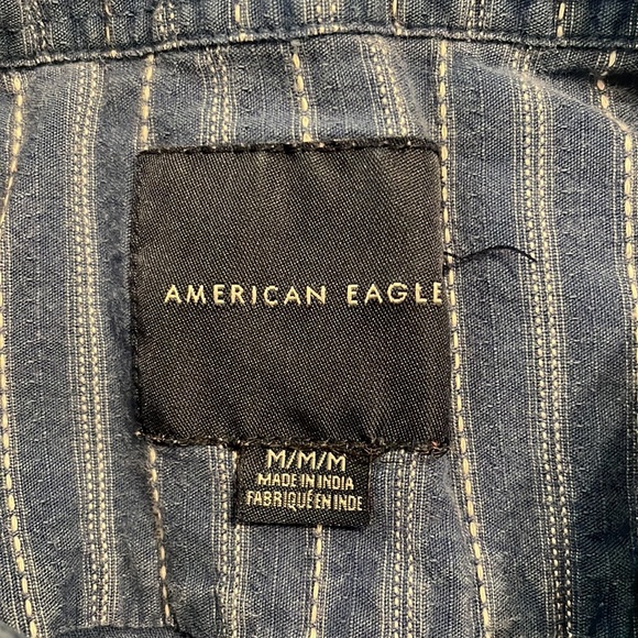 American Eagle Striped Button Down, Size M - Picture 2 of 5